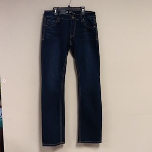 warehouse one mid rise relaxed straight 30w/reg blue jeans womens